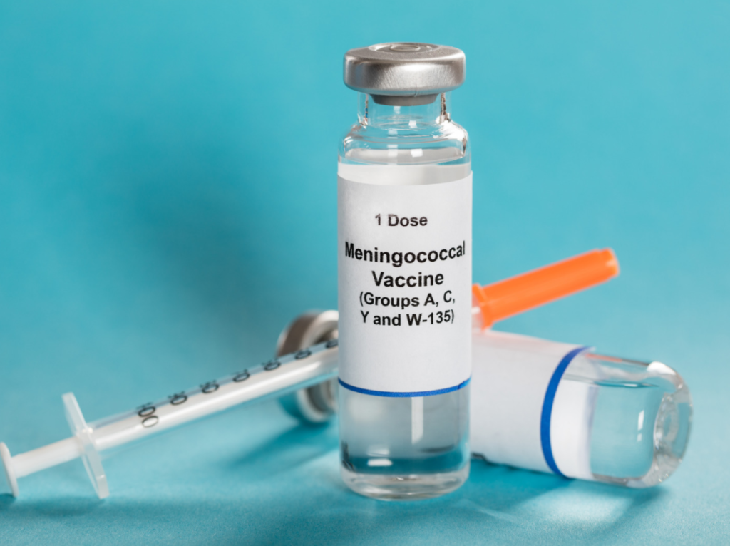 imagem de uma vacina com uma seringa de aplicação ao lado